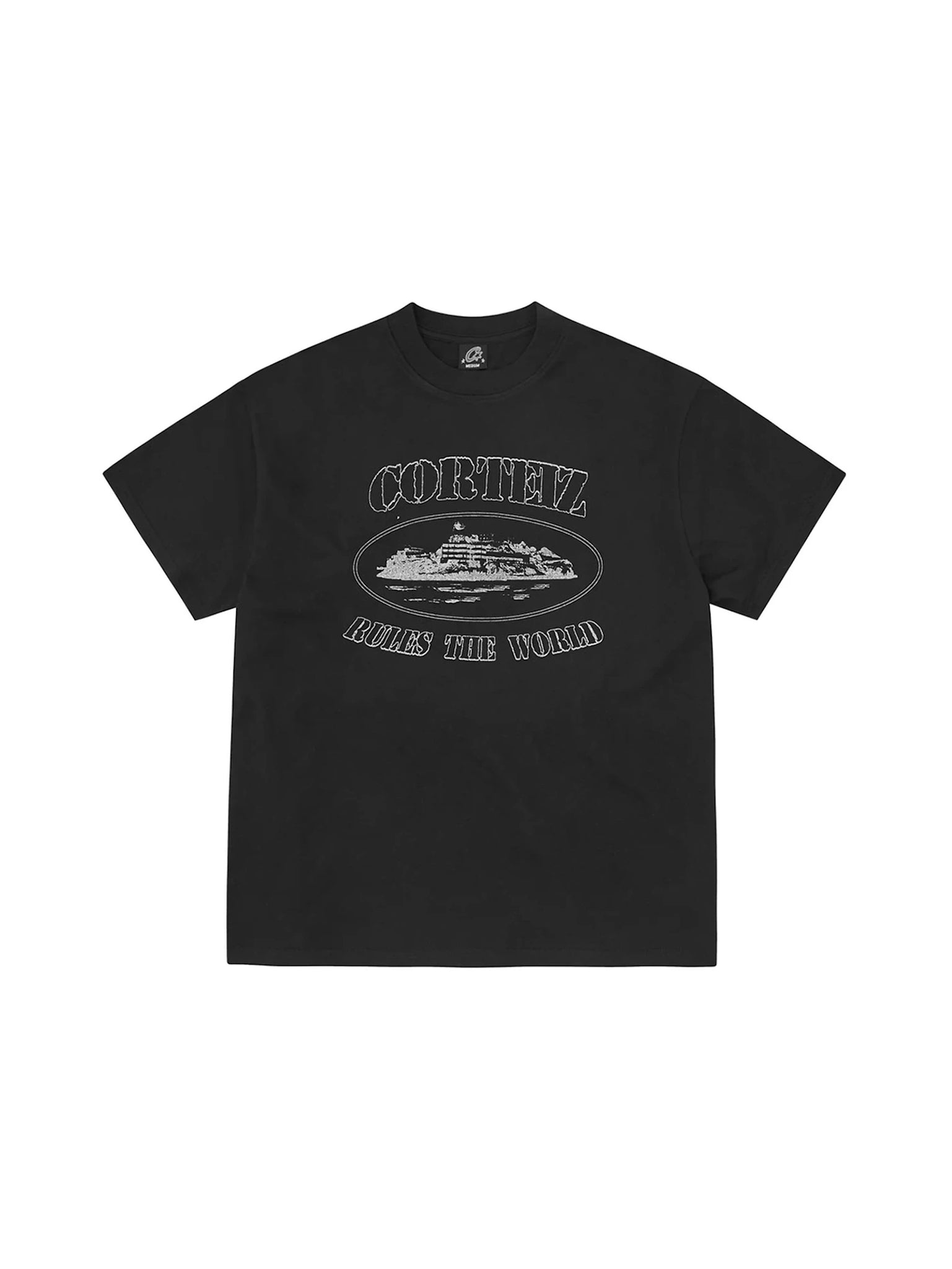 Corteiz Reflective Alcatraz Tee Triple Black