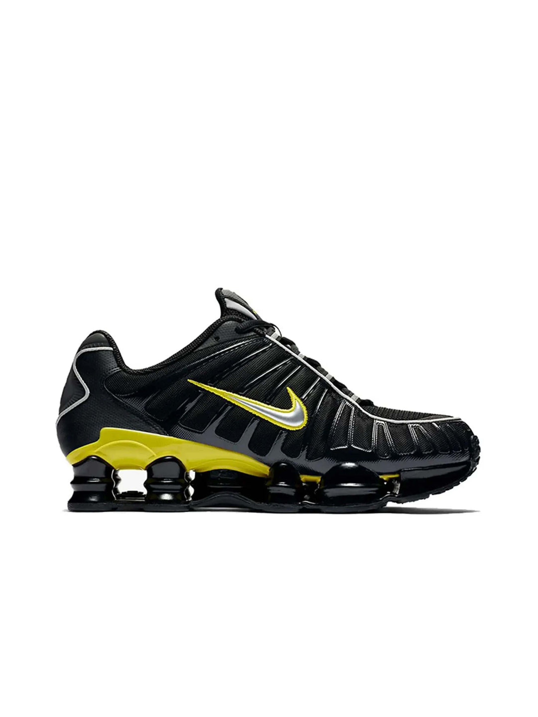 Nike Shox TL Black Dynamic Yellow Metallic Silver