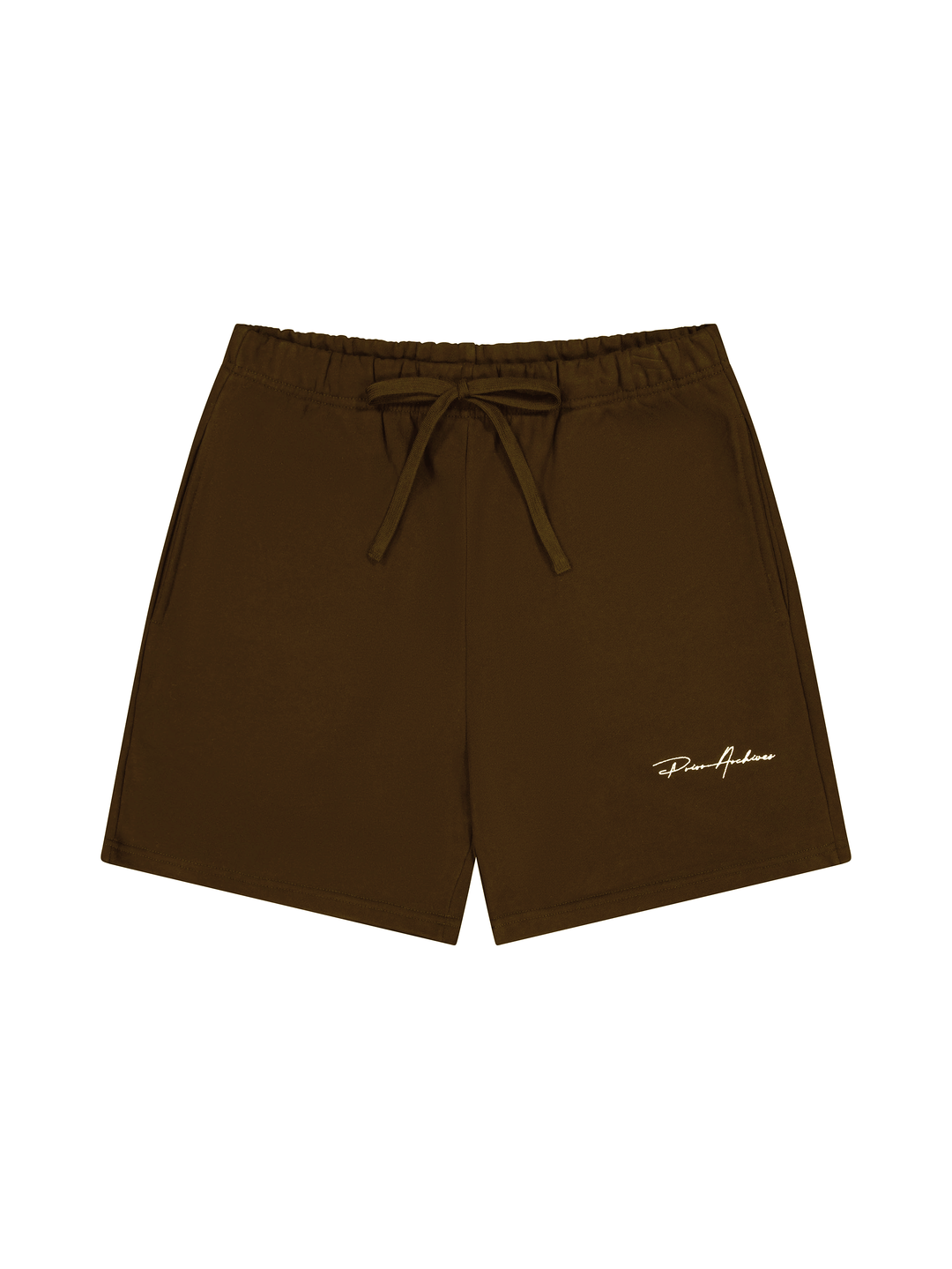 Prior Embroidery Logo Fitted Sweatshorts Cocoa - Prior