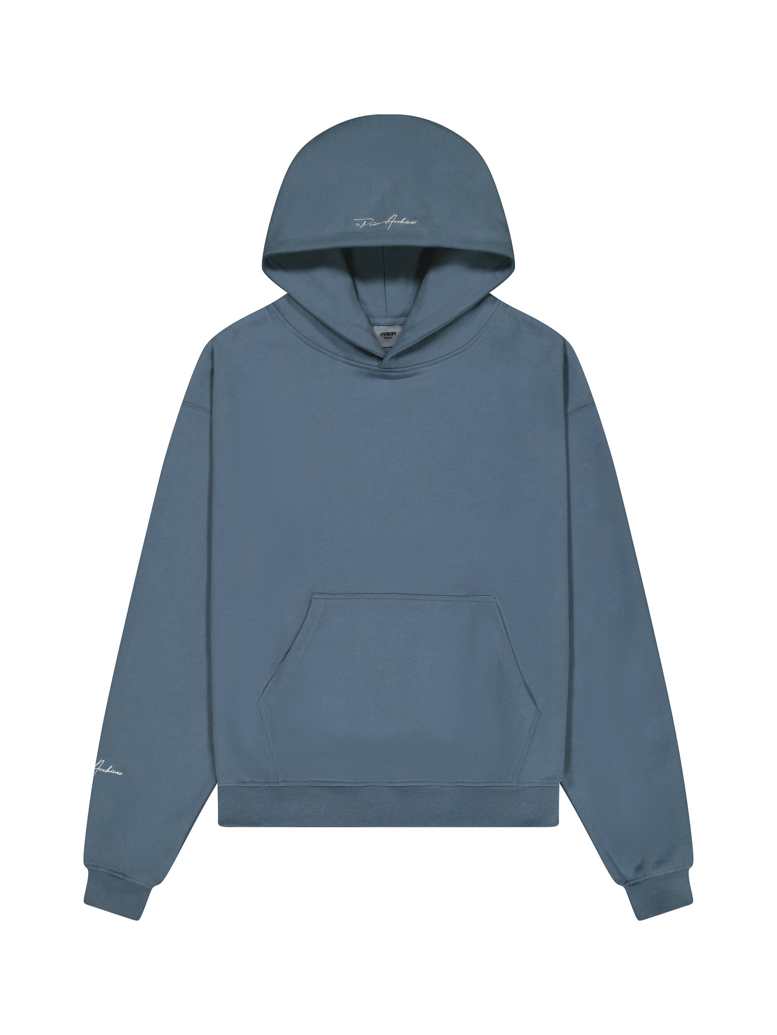 Prior Embroidery Logo Oversized Cropped Hoodie Mirage - Prior