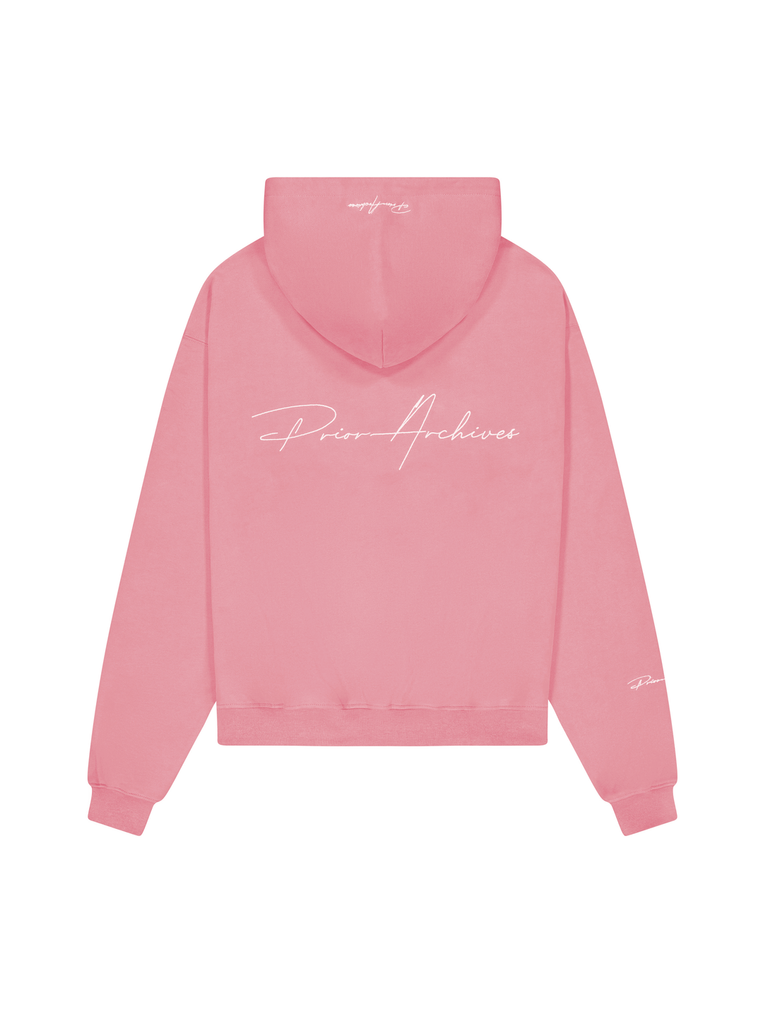 Prior Embroidery Logo Oversized Cropped Hoodie Sakura