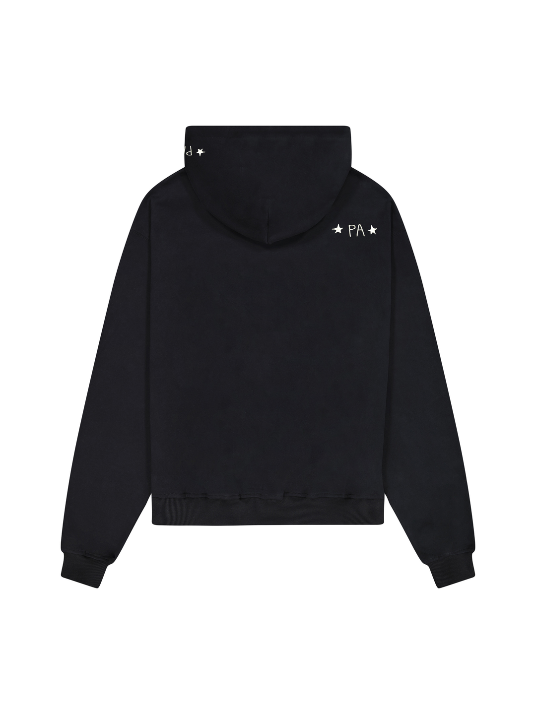 Prior NY Rhinestone Logo Oversized Cropped Zip Up Hoodie Onyx - Prior