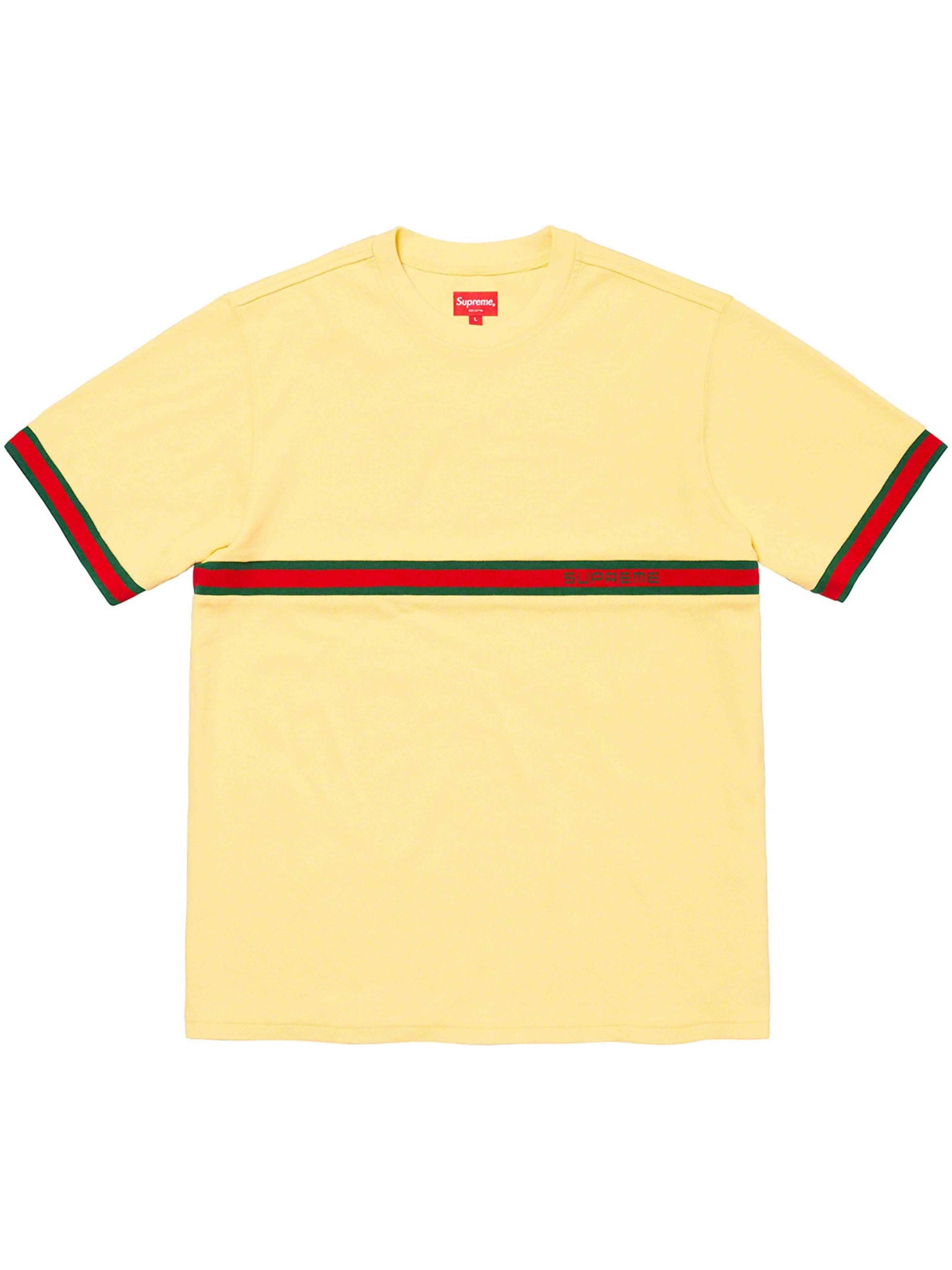 SUPREME KNIT STRIPE S/S TOP LIGHT YELLOW [SS20] Prior