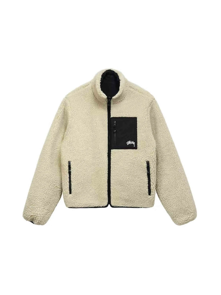 Stussy 8 Ball Sherpa Reversible Jacket Natural Prior