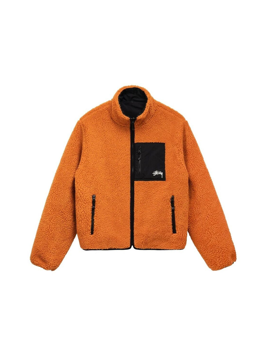Stussy 8 Ball Sherpa Reversible Jacket Orange