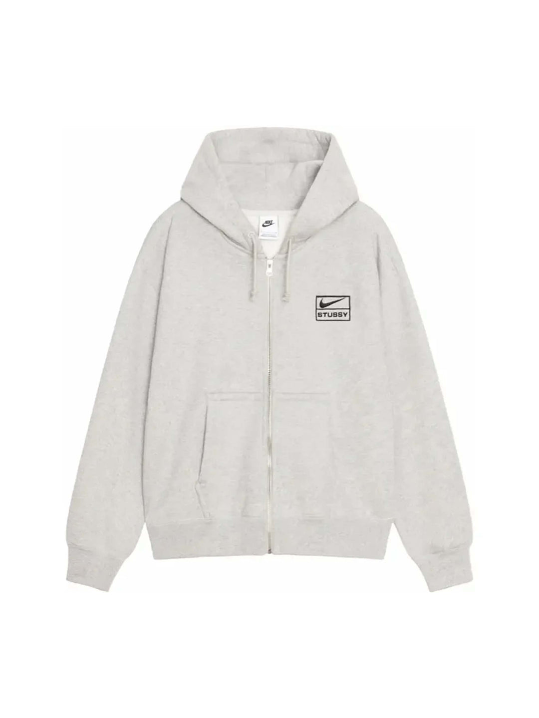 Stussy x Nike Fleece Zip Hoodie (SS24) Grey Heather