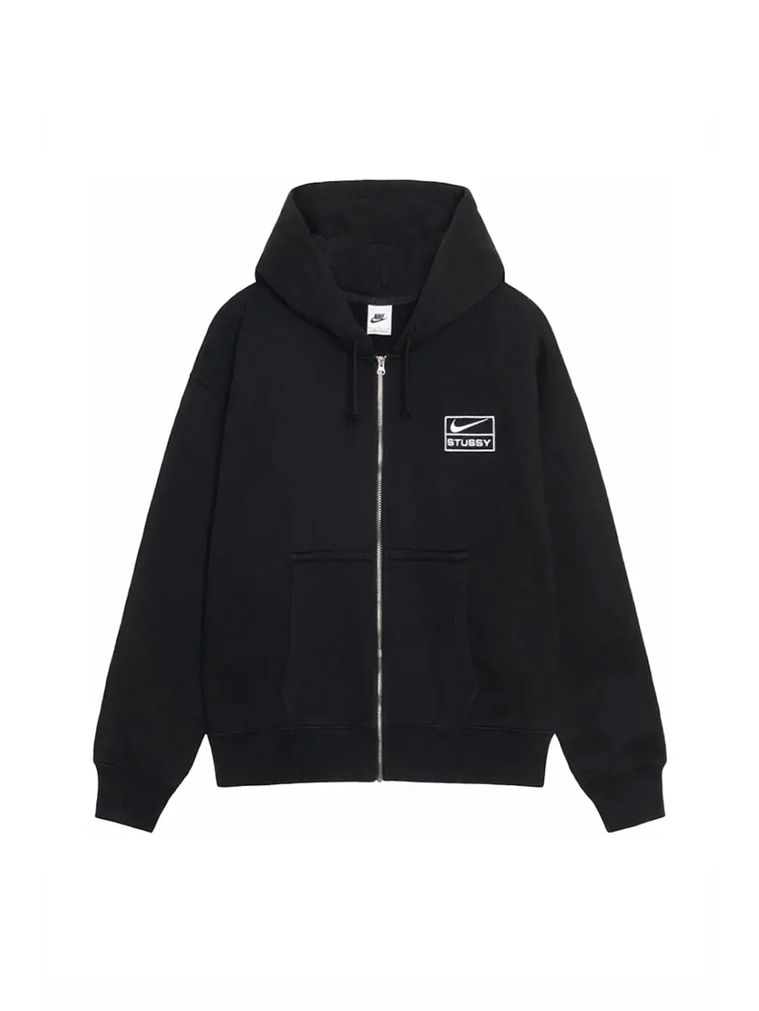 Stussy x Nike Stone Washed Fleece Zip Hoodie (SS24) Black