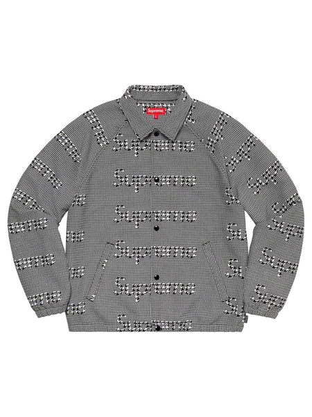 Buy Supreme Houndstooth Logos Snap Front Jacket Black/White