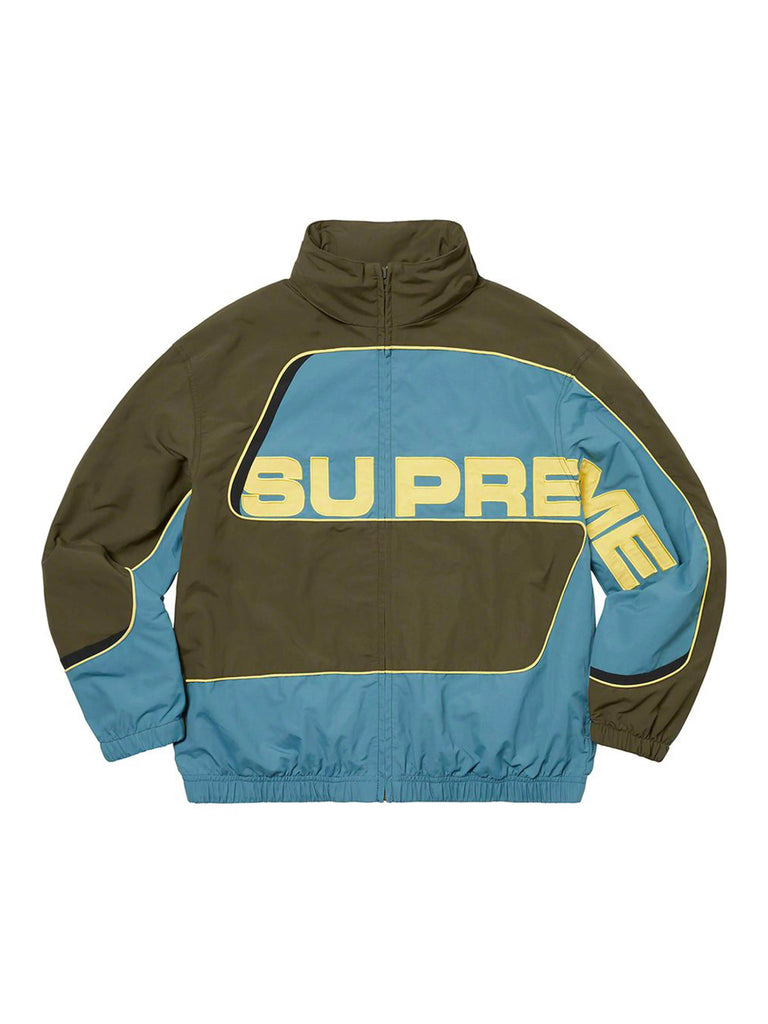 Supreme S Paneled Track Jacket Olive [FW21] in Auckland, New