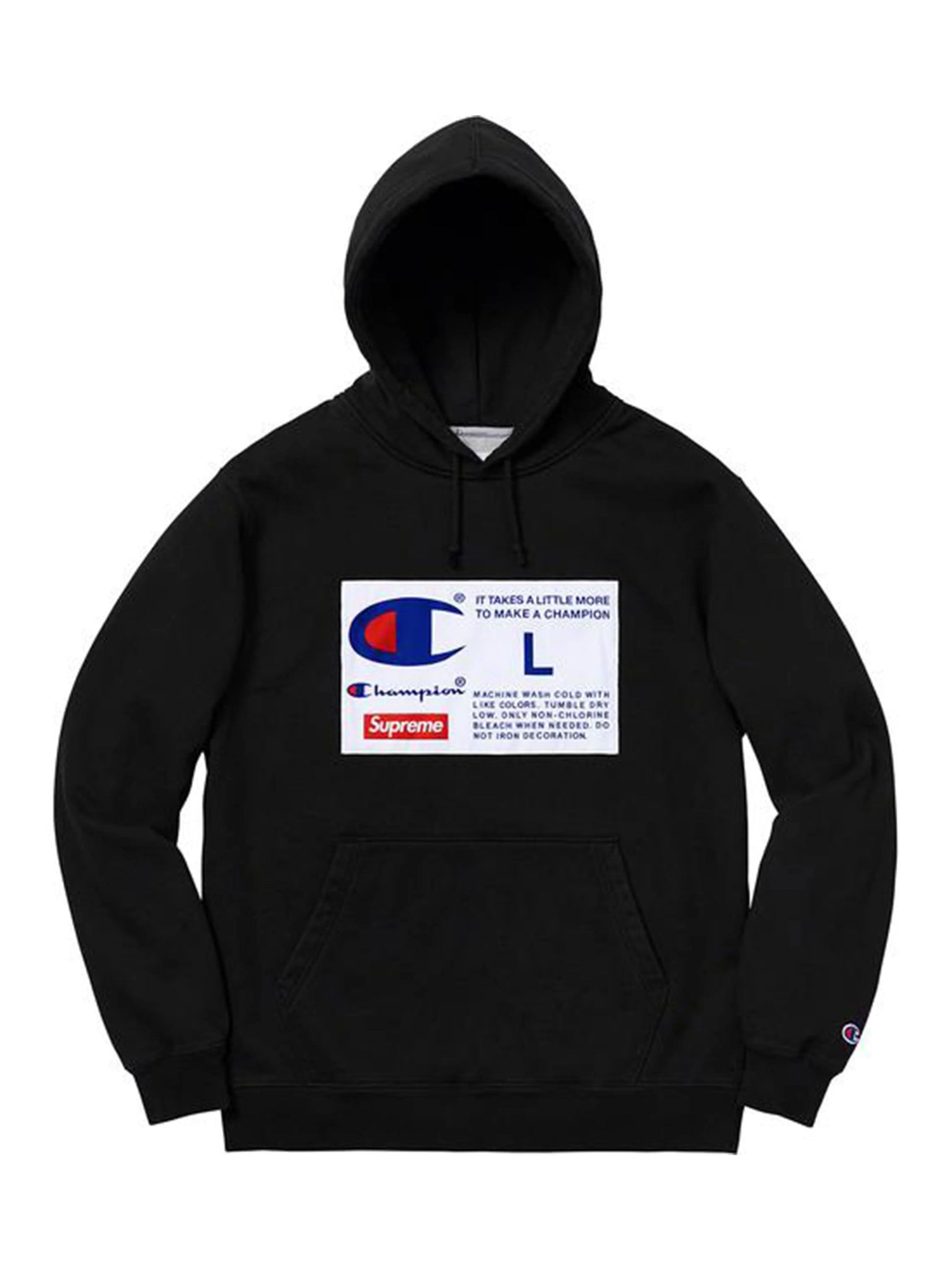 Supreme Champion Label Hoodie Black Prior