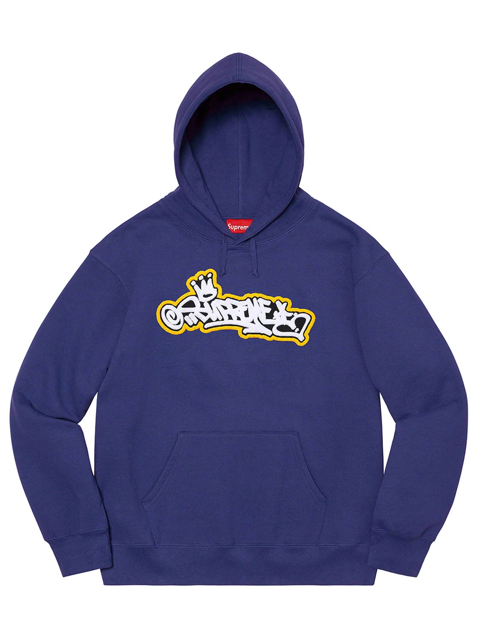 Supreme Handstyle Hooded Sweatshirt Washed Navy [SS21] Prior