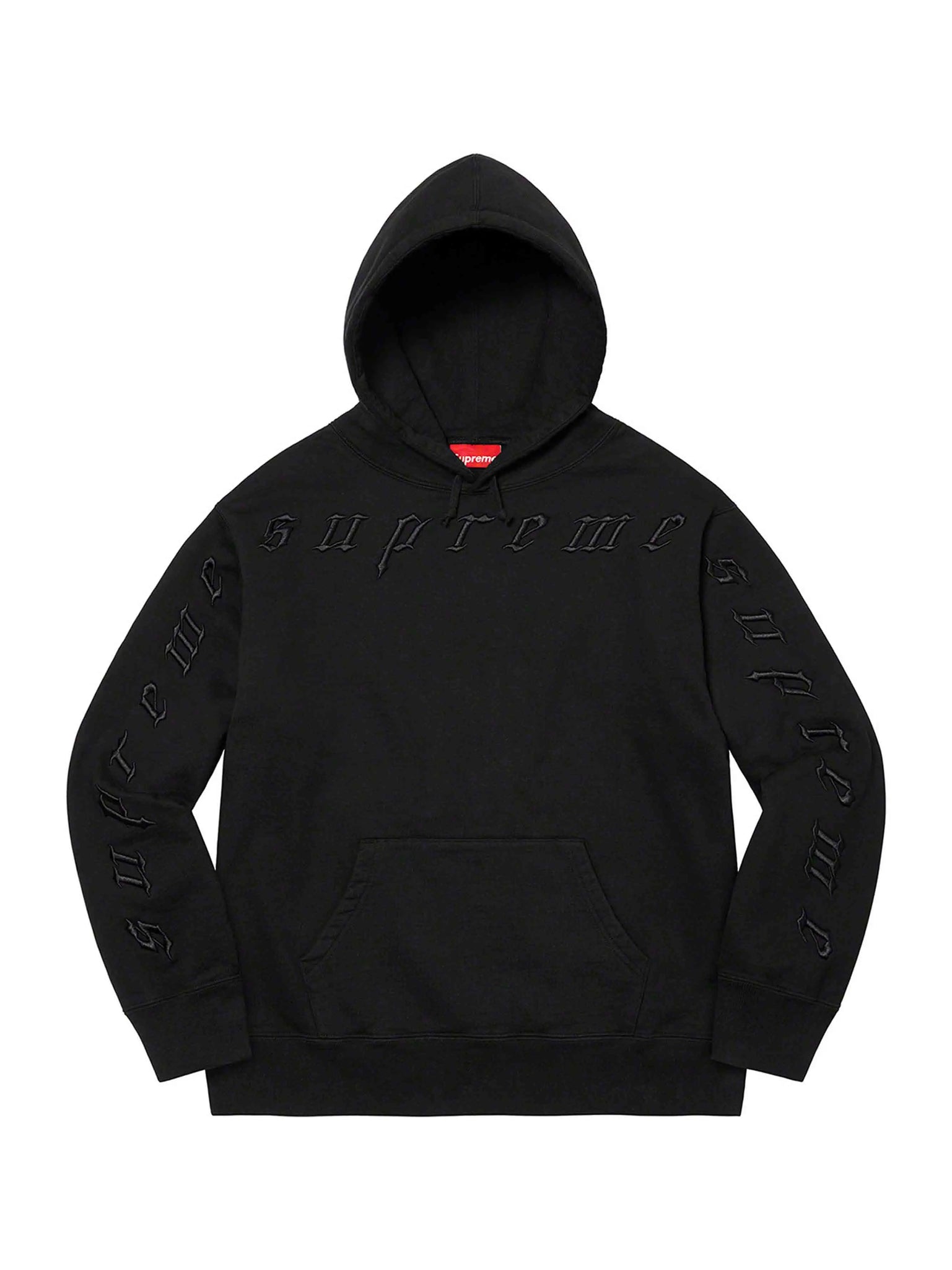 Supreme Raised Embroidery Hoodie Black (FW21) Prior